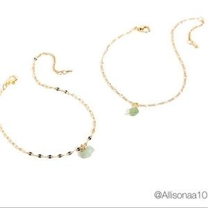 2 Free people ankle bracelet 14k Gold Plated Anklet Set